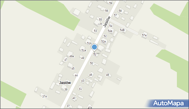 Jasiów, Jasiów, 51, mapa Jasiów