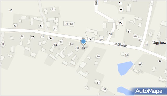 Jaślików, Jaślików, 64, mapa Jaślików