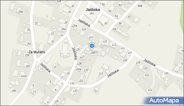 Jaśliska, Jaśliska, 118, mapa Jaśliska