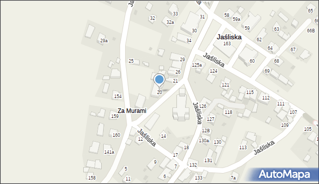 Jaśliska, Jaśliska, 20, mapa Jaśliska