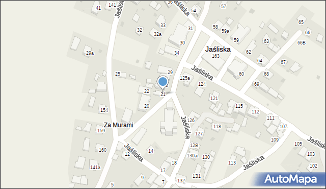 Jaśliska, Jaśliska, 21, mapa Jaśliska