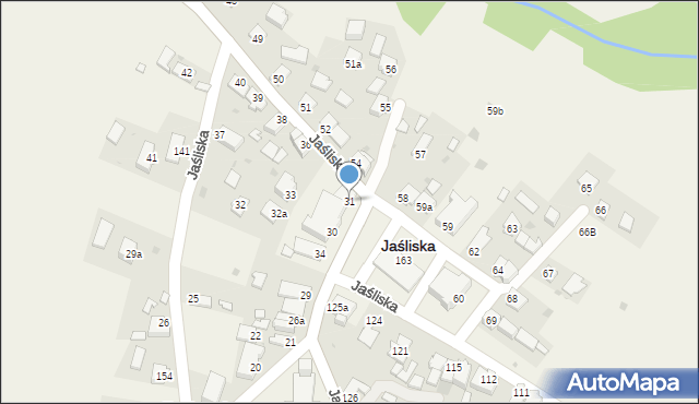 Jaśliska, Jaśliska, 31, mapa Jaśliska