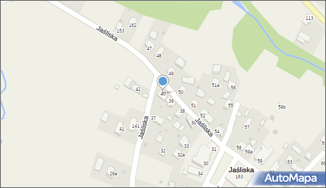 Jaśliska, Jaśliska, 40, mapa Jaśliska