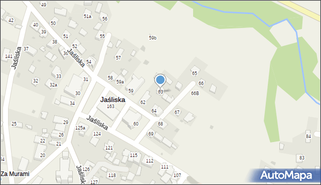 Jaśliska, Jaśliska, 63, mapa Jaśliska