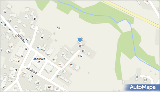 Jaśliska, Jaśliska, 65, mapa Jaśliska