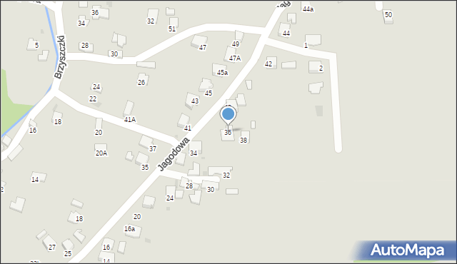 Jasło, Jagodowa, 36, mapa Jasła