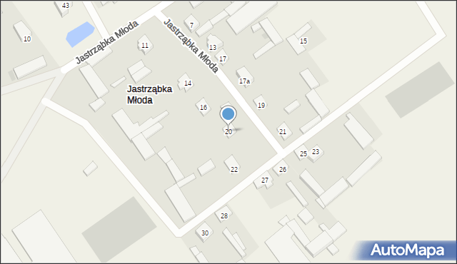 Jastrząbka Młoda, Jastrząbka Młoda, 20, mapa Jastrząbka Młoda