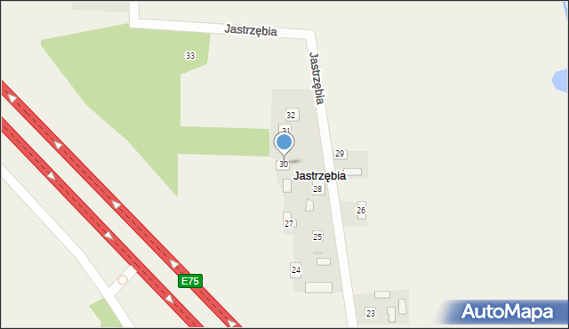 Jastrzębia, Jastrzębia, 30, mapa Jastrzębia