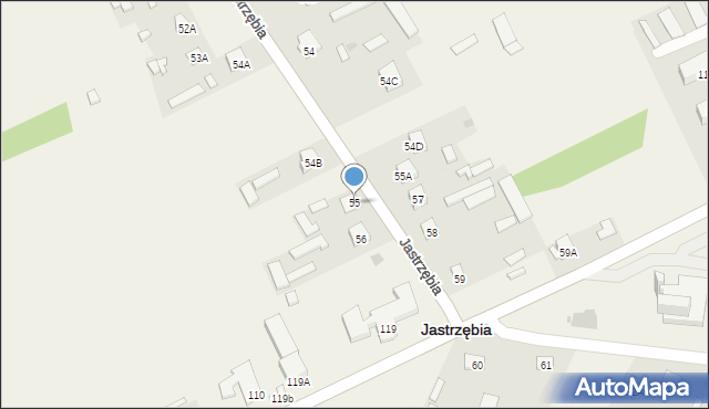 Jastrzębia, Jastrzębia, 55, mapa Jastrzębia