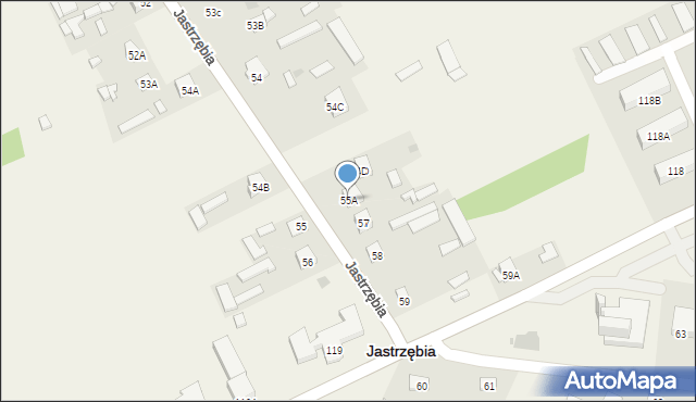 Jastrzębia, Jastrzębia, 55A, mapa Jastrzębia