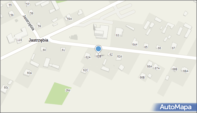 Jastrzębia, Jastrzębia, 62B, mapa Jastrzębia