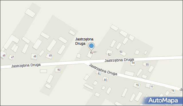 Jastrzębna Druga, Jastrzębna Druga, 51, mapa Jastrzębna Druga