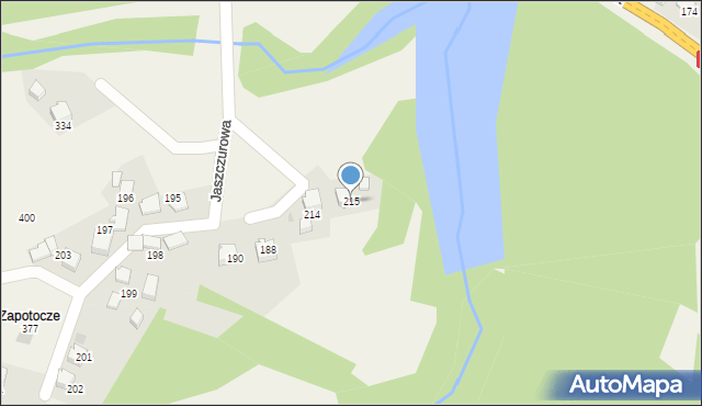 Jaszczurowa, Jaszczurowa, 215, mapa Jaszczurowa