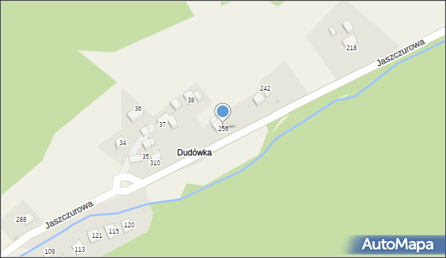 Jaszczurowa, Jaszczurowa, 256, mapa Jaszczurowa