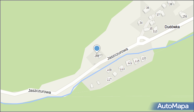 Jaszczurowa, Jaszczurowa, 288, mapa Jaszczurowa