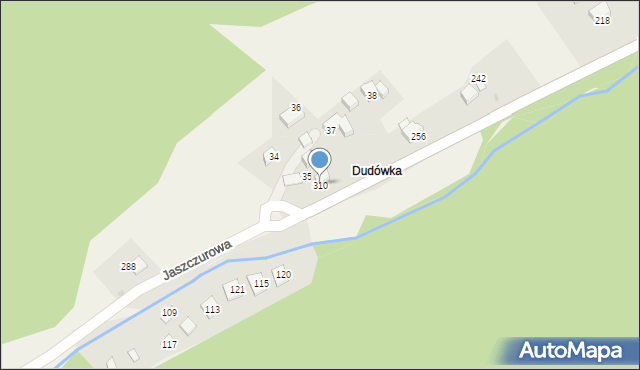 Jaszczurowa, Jaszczurowa, 310, mapa Jaszczurowa