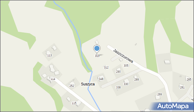 Jaszczurowa, Jaszczurowa, 313, mapa Jaszczurowa