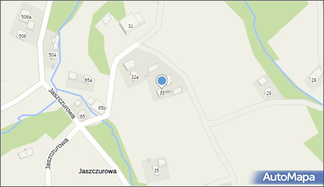 Jaszczurowa, Jaszczurowa, 33, mapa Jaszczurowa