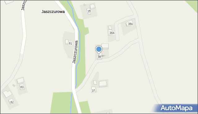 Jaszczurowa, Jaszczurowa, 36, mapa Jaszczurowa