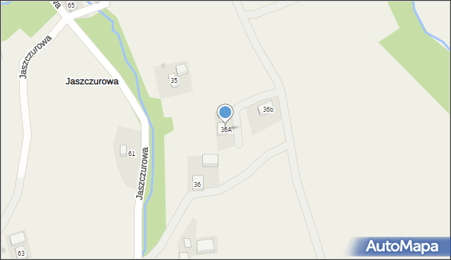 Jaszczurowa, Jaszczurowa, 36A, mapa Jaszczurowa