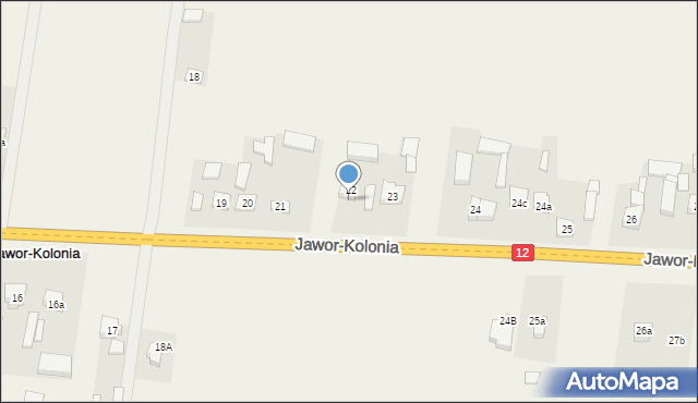 Jawor-Kolonia, Jawor-Kolonia, 22A, mapa Jawor-Kolonia