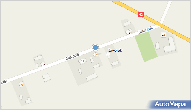 Jaworek, Jaworek, 12, mapa Jaworek