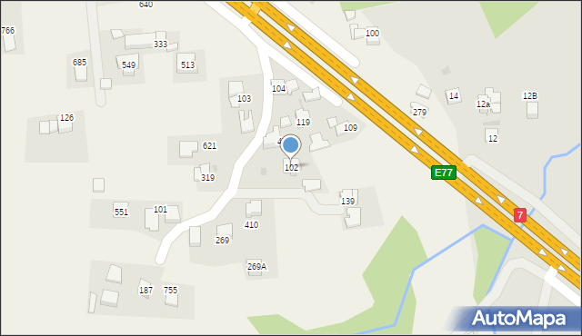 Jawornik, Jawornik, 102, mapa Jawornik