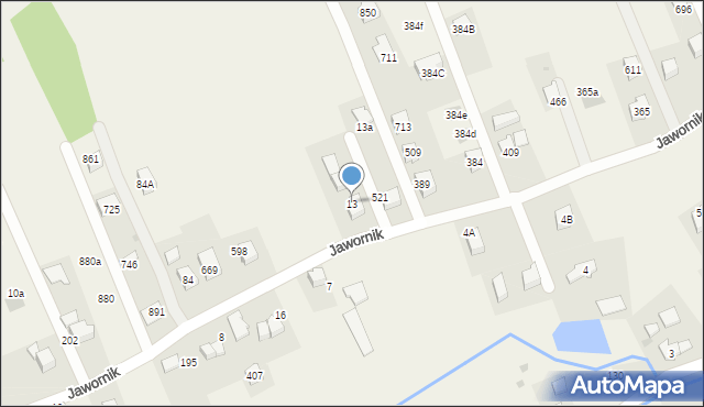 Jawornik, Jawornik, 13, mapa Jawornik