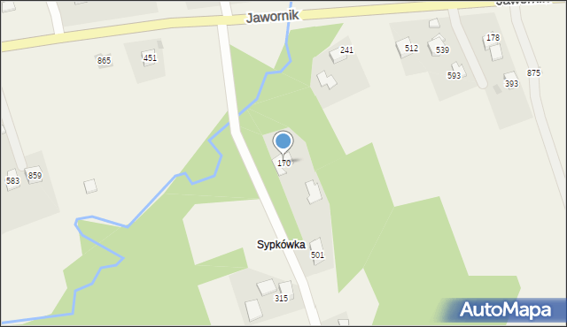 Jawornik, Jawornik, 170, mapa Jawornik