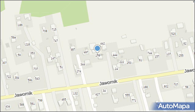 Jawornik, Jawornik, 176, mapa Jawornik