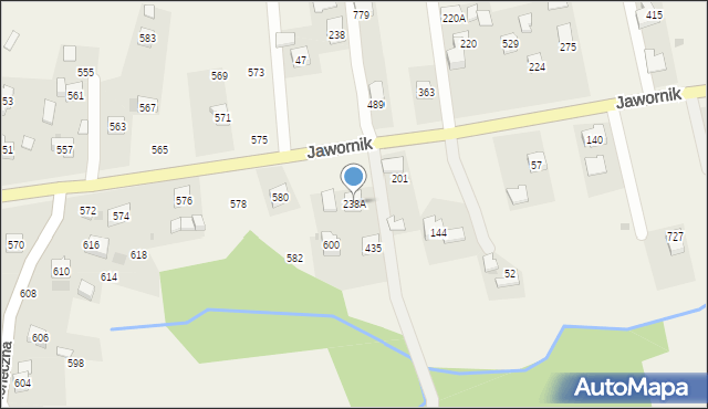 Jawornik, Jawornik, 238A, mapa Jawornik