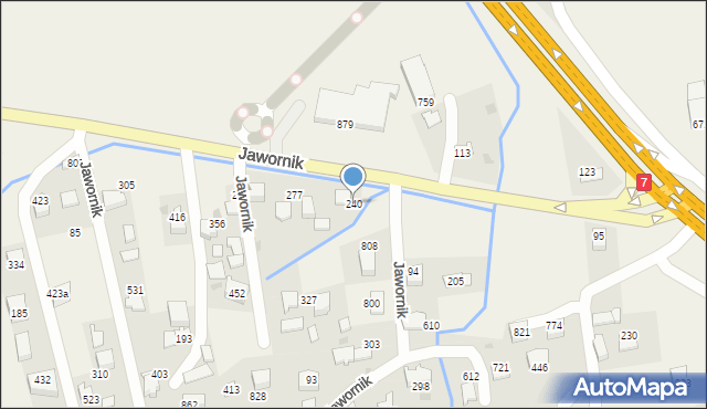 Jawornik, Jawornik, 240, mapa Jawornik