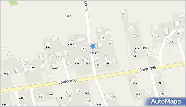 Jawornik, Jawornik, 242A, mapa Jawornik