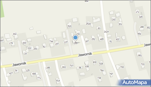 Jawornik, Jawornik, 255, mapa Jawornik