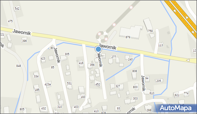 Jawornik, Jawornik, 272, mapa Jawornik