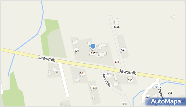 Jawornik, Jawornik, 295, mapa Jawornik