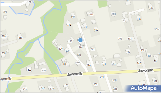 Jawornik, Jawornik, 312, mapa Jawornik