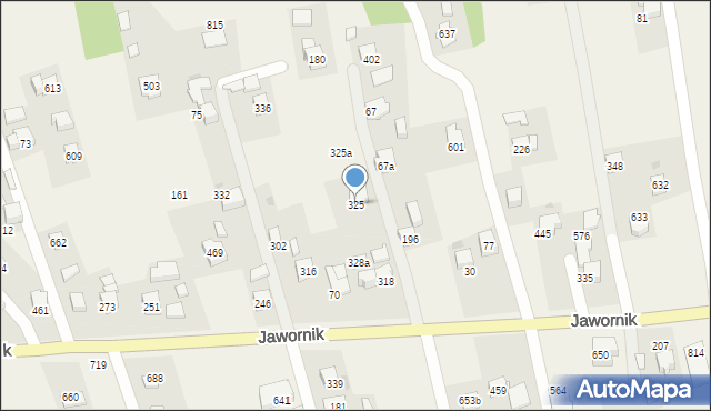 Jawornik, Jawornik, 325, mapa Jawornik