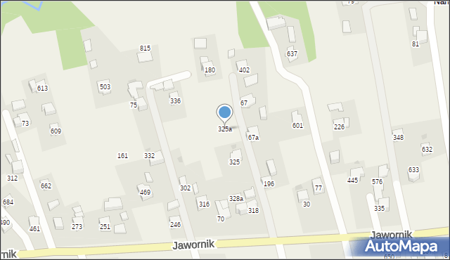 Jawornik, Jawornik, 325a, mapa Jawornik