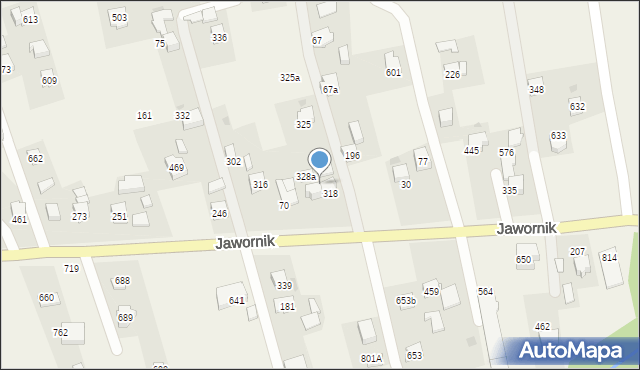 Jawornik, Jawornik, 328a, mapa Jawornik