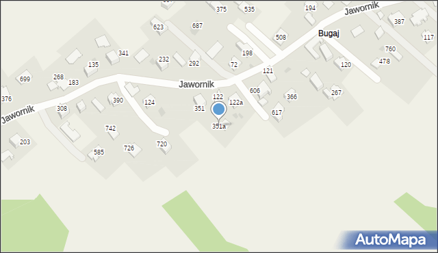 Jawornik, Jawornik, 351a, mapa Jawornik