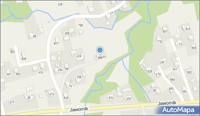 Jawornik, Jawornik, 359, mapa Jawornik