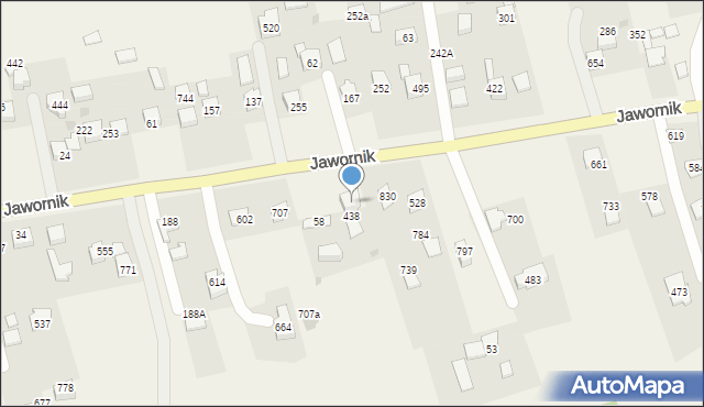 Jawornik, Jawornik, 438A, mapa Jawornik