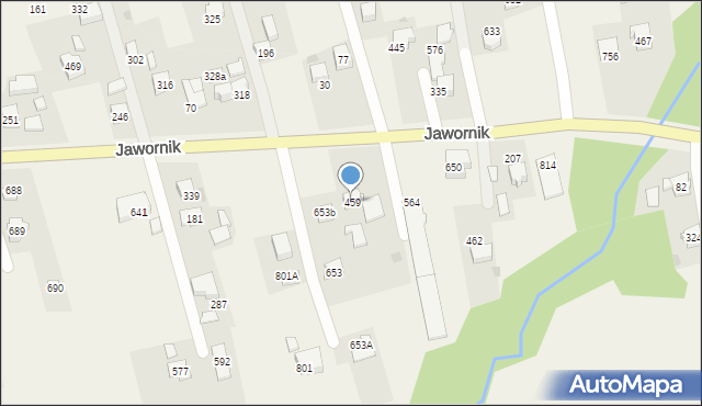 Jawornik, Jawornik, 459, mapa Jawornik