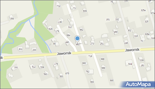 Jawornik, Jawornik, 461, mapa Jawornik