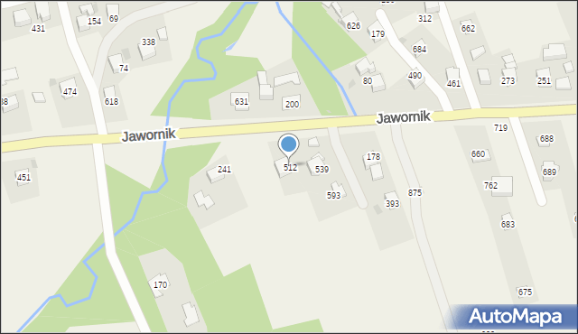 Jawornik, Jawornik, 512, mapa Jawornik