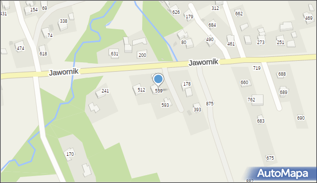 Jawornik, Jawornik, 539, mapa Jawornik