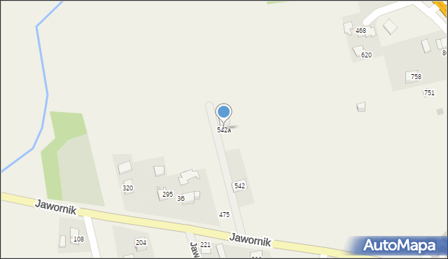 Jawornik, Jawornik, 542a, mapa Jawornik