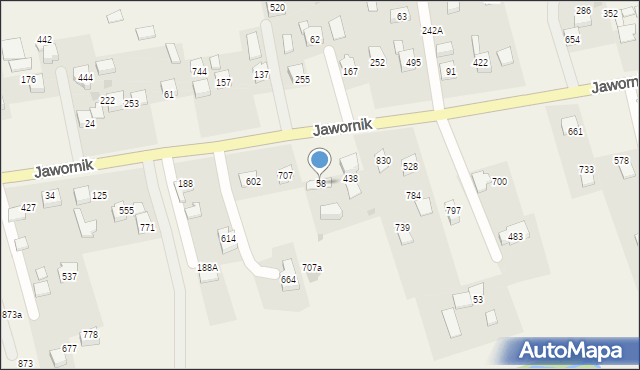 Jawornik, Jawornik, 58, mapa Jawornik