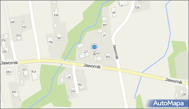 Jawornik, Jawornik, 60, mapa Jawornik